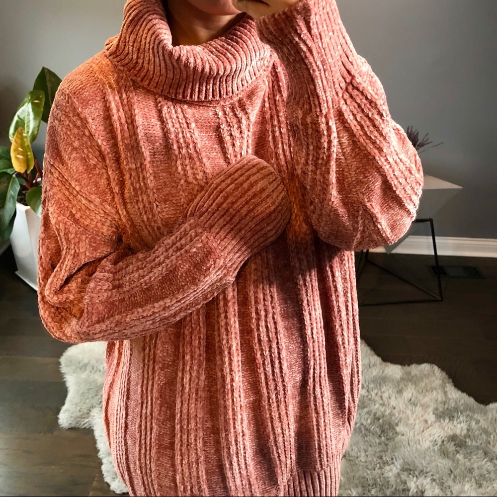 🏷Chenille Oversize Sweater Ash Rose - Picture 4 of 5
